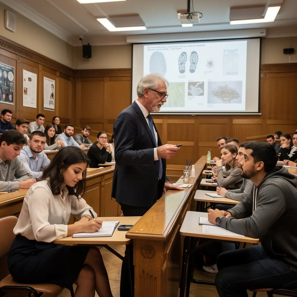 Bűnügyi helyszín, ahol a nyomozók a bizonyítékokat gyűjtik és dokumentálják.