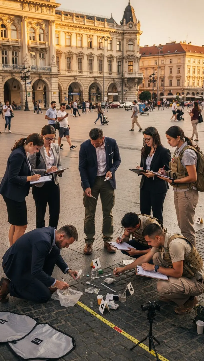 Egy bűnügyi elemző számítógép előtt, ahol adatokat dolgoz fel.
