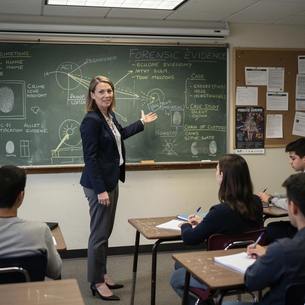 Diákok, akik bűnügyi pszichológiát tanulnak, és interaktív előadáson vesznek részt.